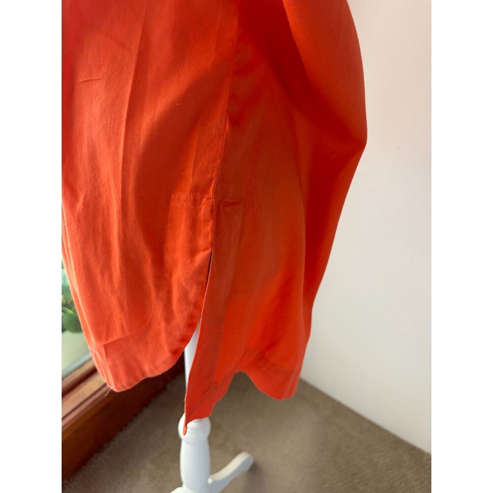 Vintage Nara Mamicie Cotton made in Italy Orange Holiday Fall Long Blouse Dress - Picture 7 of 13